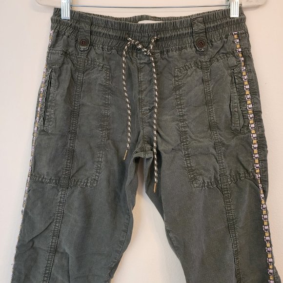 Anthropologie, Women's Jogger Pant, Size 25, Green, accent Trim, Casual, Relaxed - Picture 4 of 13